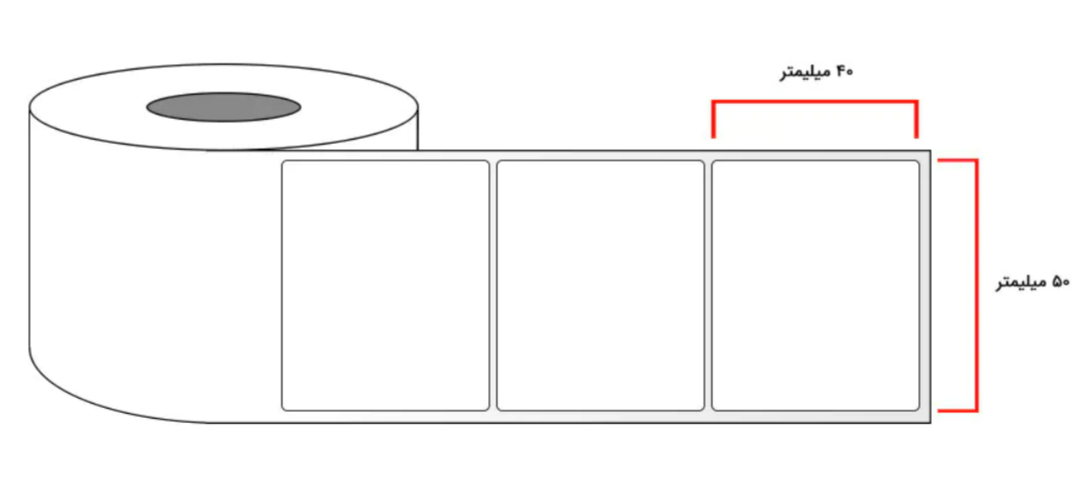 لیبل حرارتی تک ردیفه 40×50